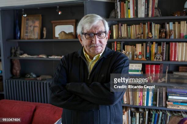 Diplomatic and politician Dante Caputo looks on during an exclusive portrait session at his home on October 16, 2015 in Buenos Aires, Argentina....