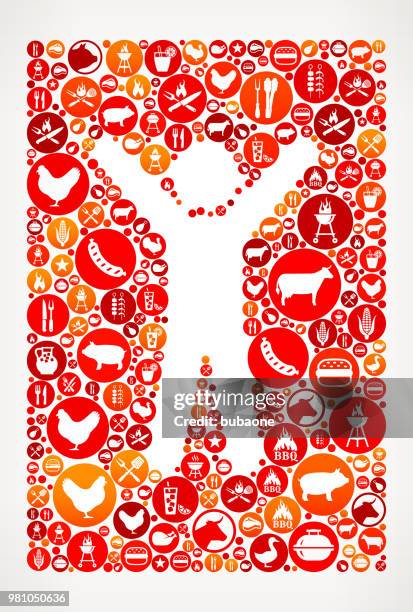 guy barbecue party icon pattern background - iced tea stock illustrations