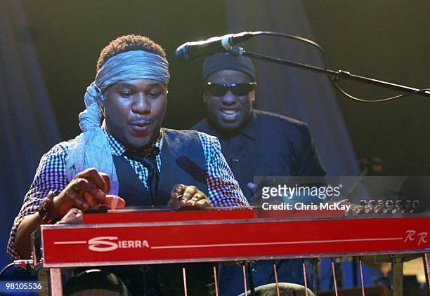 Robert Randolph and Corey Glover of Living Colour perform during the Experience Hendrix Tour at The Fox Theatre on March 27, 2010 in Atlanta, Georgia.