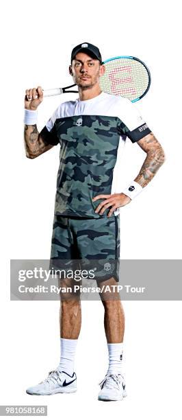 Andreas Haider-Maurer of Austria poses for portraits during the Australian Open at Melbourne Park on January 10, 2018 in Melbourne, Australia.