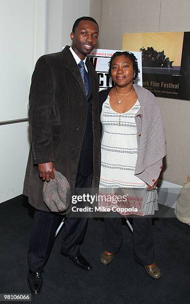 Actor Jamie Hector and director Tanya Hamilton attends the Film Society of Lincoln Center's "Night Catches Us" at Walter Reade Theater on March 28,...