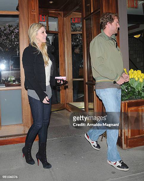 Tinsley Mortimer and Topper Mortimer are seen at Nello's Restaurant on March 27, 2010 in New York City.
