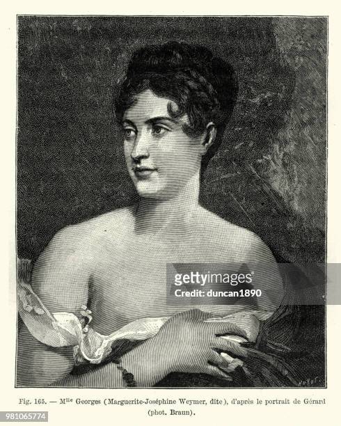 marguerite georges, french stage actress. - actress stock illustrations