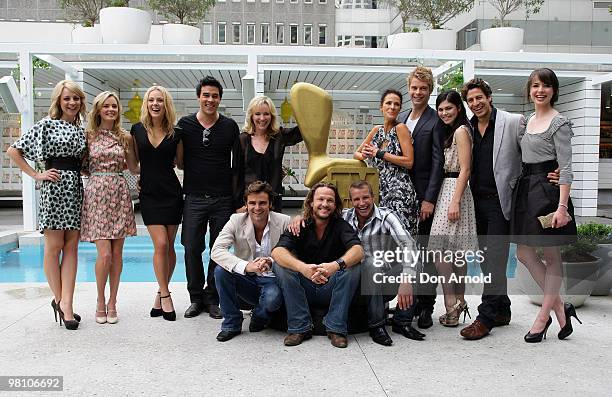 Week Logie Award nominees pose during the nominations announcement for the 52nd TV Week Logie Awards at The Ivy on March 29, 2010 in Sydney,...