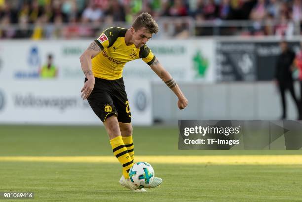 Maximilian Philipp of Dortmund controls the ball during the Friendly Match match between FSV Zwickau and Borussia Dortmund at Stadion Zwickau on May...