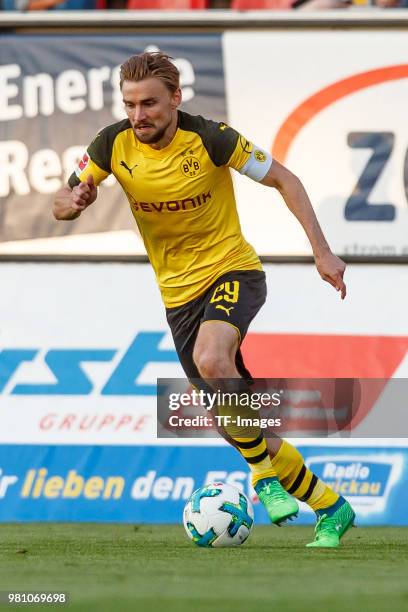 Marcel Schmelzer of Dortmund controls the ball during the Friendly Match match between FSV Zwickau and Borussia Dortmund at Stadion Zwickau on May...