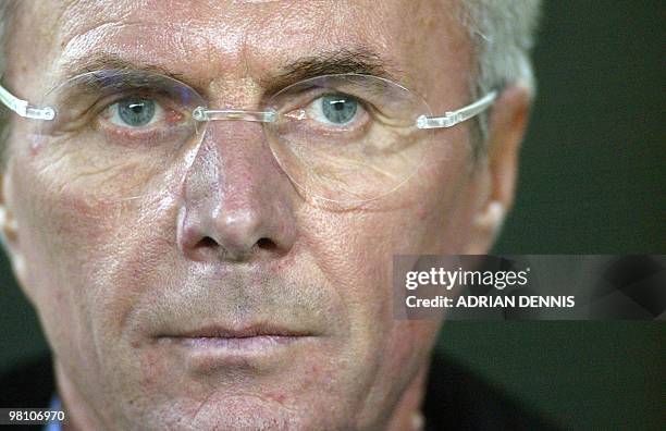 Portrait of England's coach Sven-Goran Eriksson taken 11 October 2003 before the Euro 2004 qualifying match against Turkey at Sukru Saracoglu stadium...