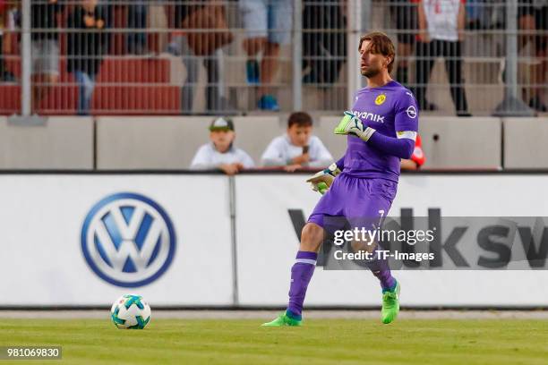 Goalkeeper Roman Weidenfeller of Dortmund controls the ball during the Friendly Match match between FSV Zwickau and Borussia Dortmund at Stadion...