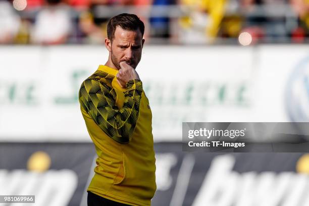Gonzalo Castro of Dortmund looks on during the Friendly Match match between FSV Zwickau and Borussia Dortmund at Stadion Zwickau on May 14, 2018 in...