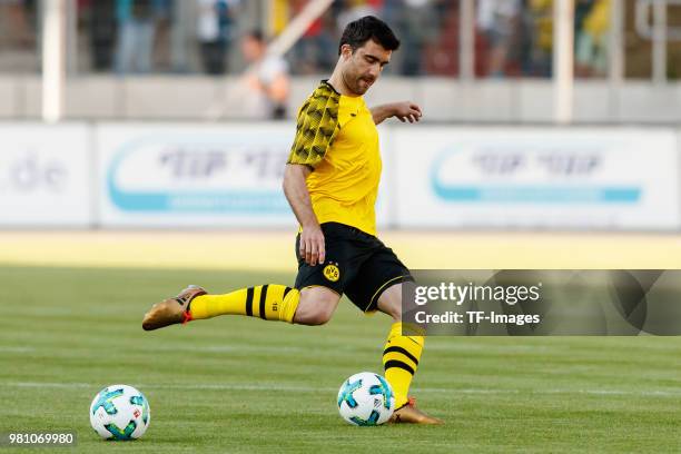 Sokratis of Dortmund controls the ball during the Friendly Match match between FSV Zwickau and Borussia Dortmund at Stadion Zwickau on May 14, 2018...