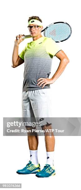 Denis Istomin of Uzbekistan poses for portraits during the Australian Open at Melbourne Park on January 11, 2018 in Melbourne, Australia.