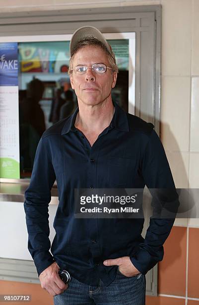 Actor Greg Germann poses during the arrivals for the opening night performance of "The Wake" at the Center Theatre Group's Kirk Douglas Theatre on...