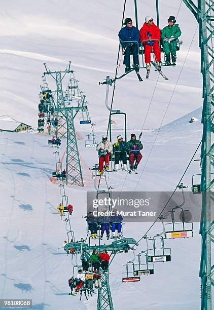 ski lifts - st moritz stock pictures, royalty-free photos & images