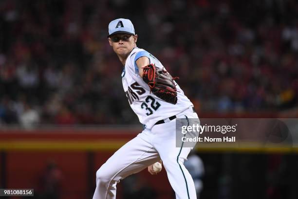 Clay Buchholz of the Arizona Diamondbacks delivers a pitch against the New York Mets at Chase Field on June 17, 2018 in Phoenix, Arizona.