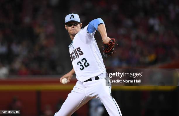 Clay Buchholz of the Arizona Diamondbacks delivers a pitch against the New York Mets at Chase Field on June 17, 2018 in Phoenix, Arizona.