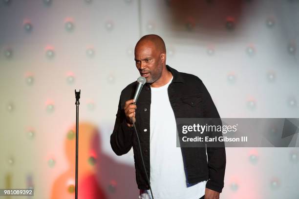 Comedian/Producer Chris Spencer serves as master of ceremonies at Chris Spencer & Friends Pre-BET Awards Comedy Show at The Savoy Entertainment...