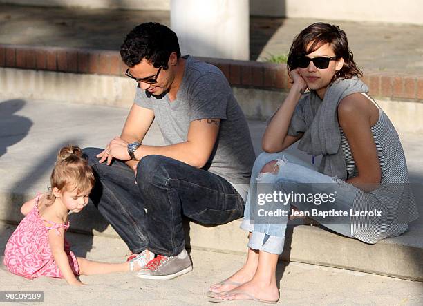 Jessica Alba, Honor Warren and Cash Warren are seen at the park on March 27, 2010 in Los Angeles, California.