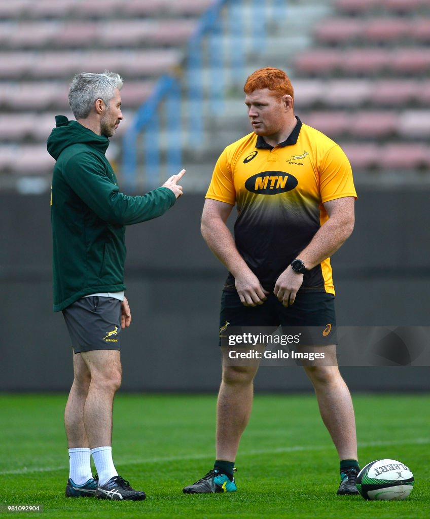 Steven Larkin Rugby Steven Kitshoff during the South African national mens rugby team ...