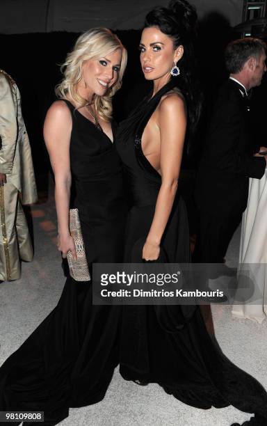 Singer Natasha Bedingfield and TV Personality Katie Price attend the 17th Annual Elton John AIDS Foundation Oscar party held at the Pacific Design...