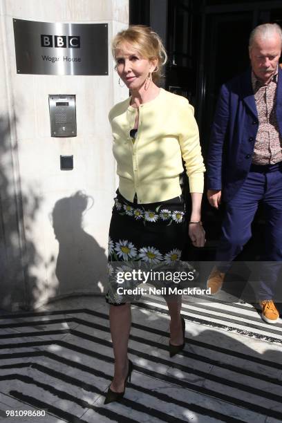 Trudie Styler seen at BBC Radio 2 on June 22, 2018 in London, England.