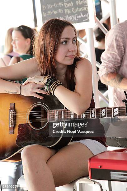 Brandi Cyrus of Frank and Derol attends the Bamboozle Festival - Day 2 at Angel Stadium on March 28, 2010 in Anaheim, California.