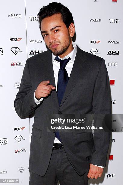 Frankie Delgardo arrives at the Australian Hair Fashion Awards at Sydney Town Hall on March 29, 2010 in Sydney, Australia.