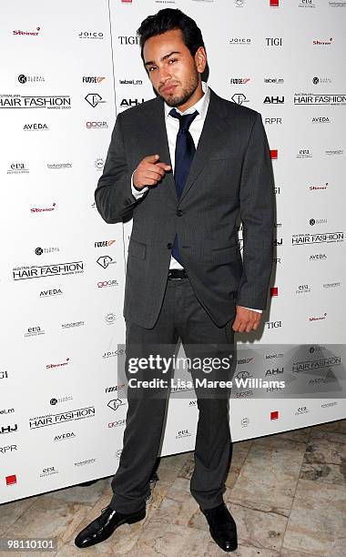 Frankie Delgardo arrives at the Australian Hair Fashion Awards at Sydney Town Hall on March 29, 2010 in Sydney, Australia.