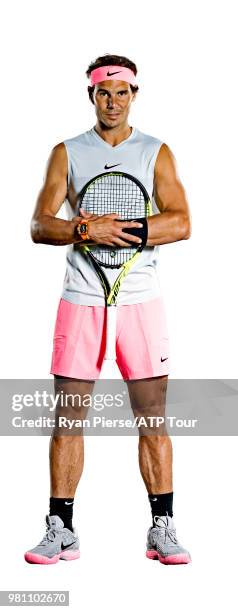 Rafael Nadal of Spain poses for portraits during the Australian Open at Melbourne Park on January 13, 2018 in Melbourne, Australia.