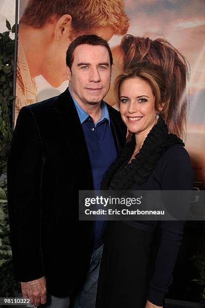 John Travolta and Kelly Preston at the World Premiere of Touchstone Pictures "The Last Song" on March 25, 2010 at ArcLight Hollywood Cinema in...