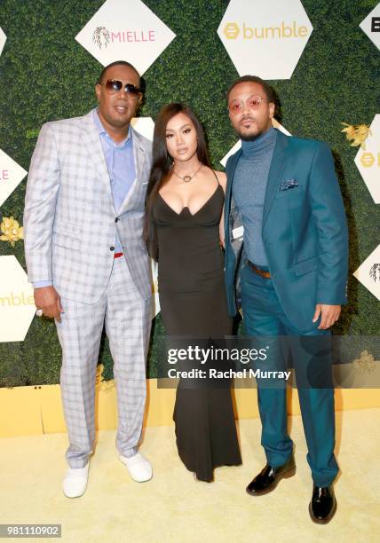 Master P, Cymphonique Miller, and Romeo Miller arrive at the BET Her Awards Presented By Bumble at Conga Room on June 21, 2018 in Los Angeles,...