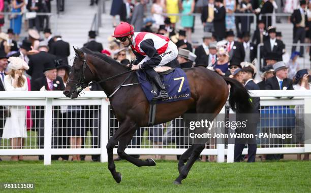 Brother Bear ridden by Jockey Colm O'Donoghue goes to post for the Jersey Stakes