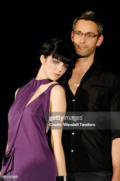 Wining designer Carl Kapp with his model at the inaugural 2008 Chambord Shine Awards at the Blue Hotel on November 19, 2008 in Sydney, Australia. The...