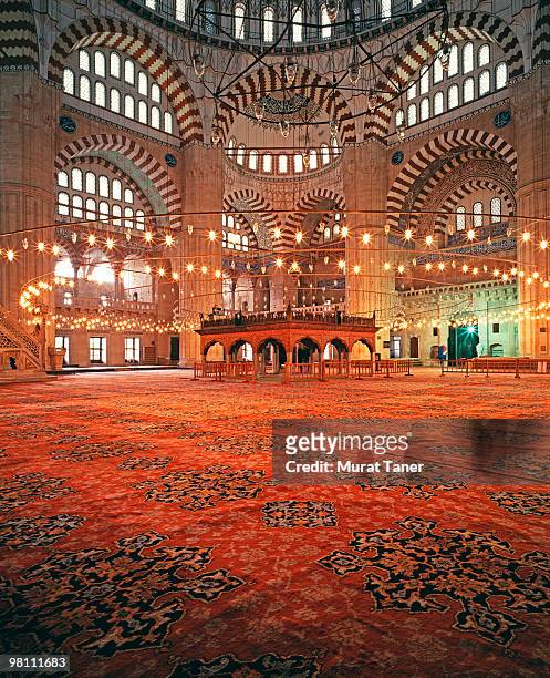 interior of a mosque - selimiye mosque stock pictures, royalty-free photos & images