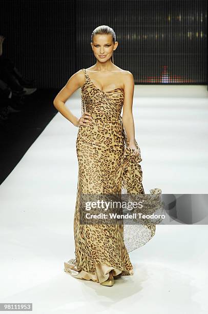 Model showcases designs by Alex Perry on the catwalk at the Fashion Targets Breast Cancer with Alex Perry and IMG Fashion gala event, celebrating 10...