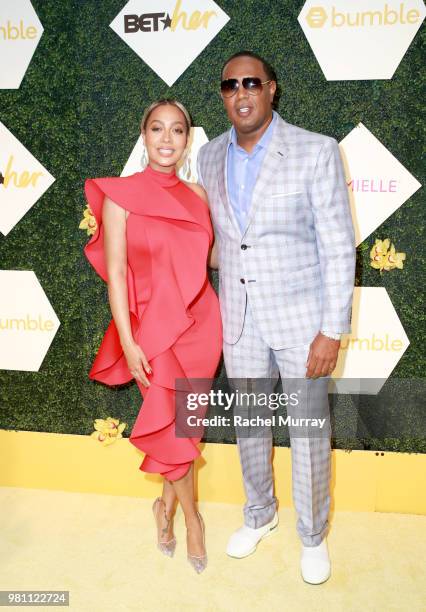Lala Anthony and Master P arrive at the BET Her Awards Presented By Bumble at Conga Room on June 21, 2018 in Los Angeles, California.
