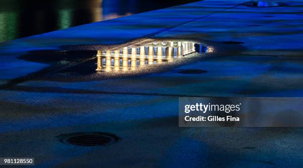 reflection - palais du pharo - palais du pharo stock pictures, royalty-free photos & images