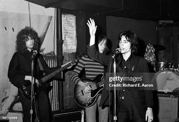 Patti Smith performing with Richard Sohl Ivan Kral from the Patti Smith Group at CBGB's club in New York City on April 04 1975