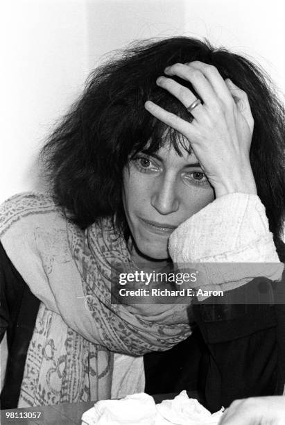 Patti Smith posed at a poetry reading night at a club called Local in New York City in 1975