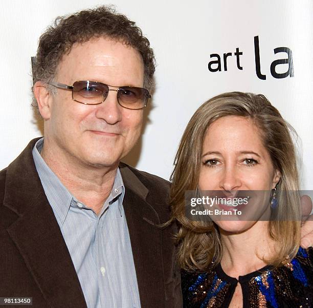Actor Albert Brooks from "Weeds" and his wife/artist Kimberly Shlain arrives at ART LA 2009 MOCA Benefit - Opening Night Reception at Barker Hangar...