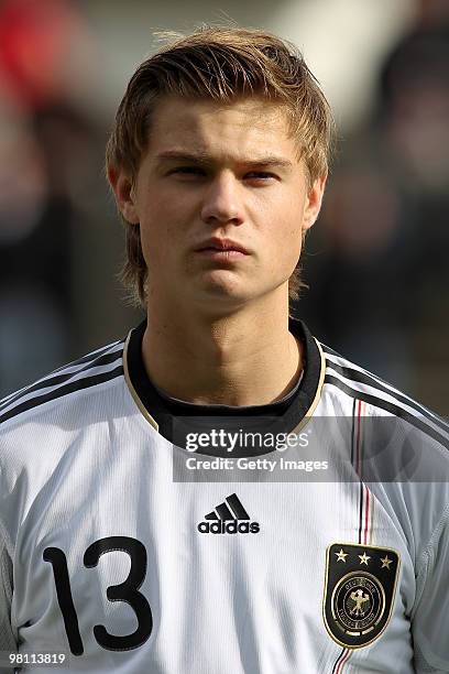 Florian Hartherz of Germany pose during the U17 Euro Qualifier match between Switzerland and Germany at the Bruegglifield Stadium on March 27, 2010...