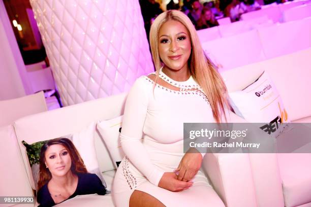 Tech pioneer Angela Benton arrives at the BET Her Awards Presented By Bumble at Conga Room on June 21, 2018 in Los Angeles, California.