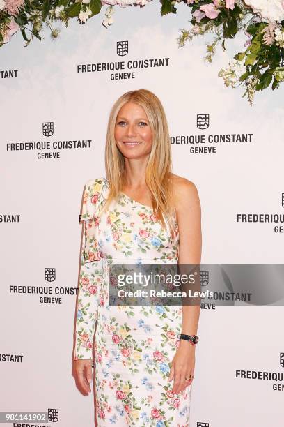 Gwyneth Paltrow attends the launch of "Gwyneth Paltrow x Frederique Constant" Ladies Automatic collection at the Design Museum on June 21, 2018 in...