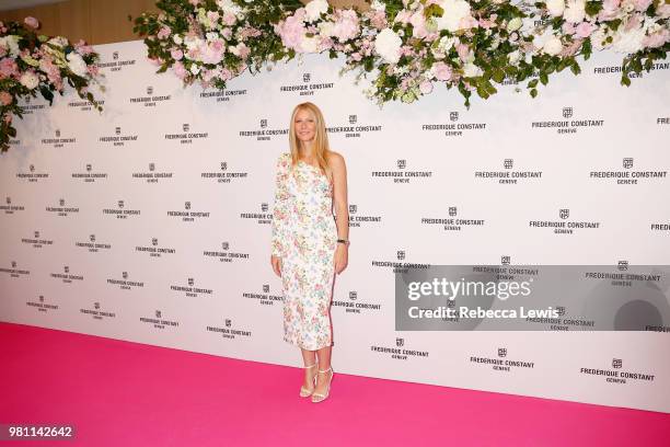 Gwyneth Paltrow attends the launch of "Gwyneth Paltrow x Frederique Constant" Ladies Automatic collection at the Design Museum on June 21, 2018 in...