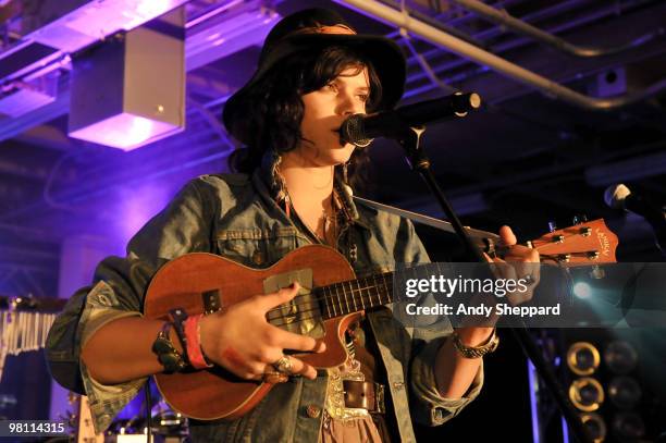 French singer and actress Stephanie Sokolinski aka Soko performs at Perez Hilton's - One Night in Austin Party during day 4 of SXSW 2010 Music...