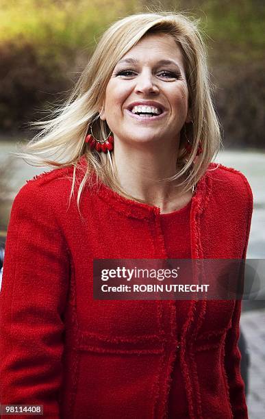 Dutch princess Maxima arrives for a visit to the Amsterdam University College , on March 29, 2010. The AUC, a cooperation of two Amsterdan...