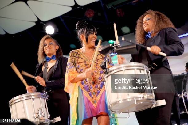 Icon Award recipient Sheila E. Onstage during the BET Her Awards Presented By Bumble at Conga Room on June 21, 2018 in Los Angeles, California.