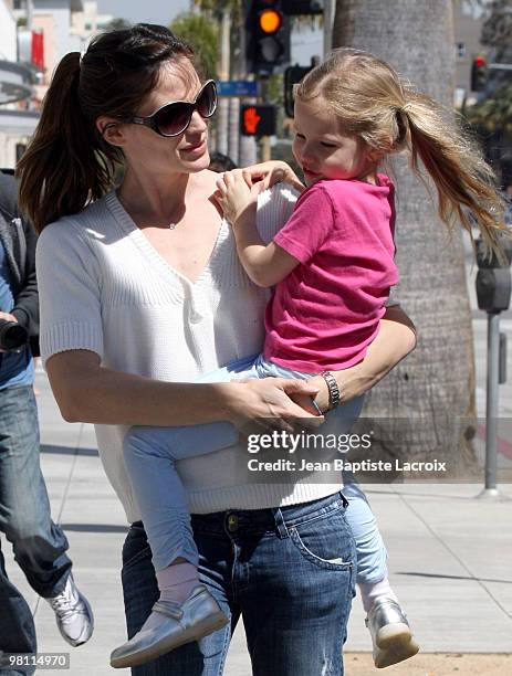 Jennifer Garner and Violet Affleck are seen on March 13, 2010 in Santa Monica, California.