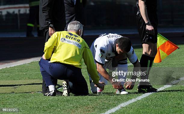 Valeri Bojinov of Parma in action during the Serie A match between AC Chievo Verona and Parma FC at Stadio Marc'Antonio Bentegodi on March 28, 2010...