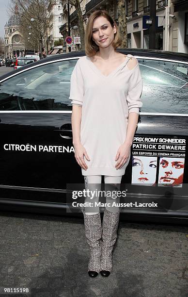 Marie-Josee Croze poses for Romy Schneider And Patrick Dewaere Awards Brunch - 2010 at Hyatt Regency Madeleine on March 29, 2010 in Paris, France.