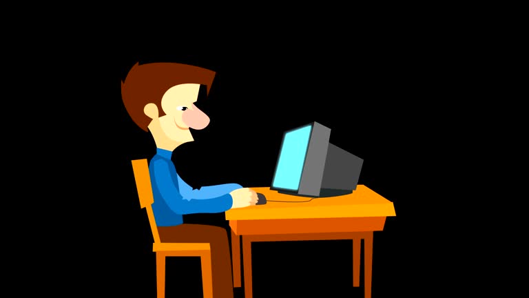 A Man Using Computer Animation 674 Illustration Of Man Using Computer Stock Videos, Footage, & 4K ...